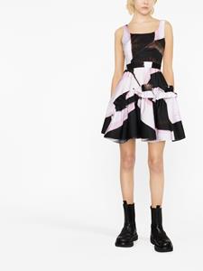Alexander McQueen Mini-jurk met abstracte print - Zwart