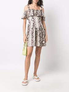 Philipp Plein Mini-jurk met pythonprint - Beige