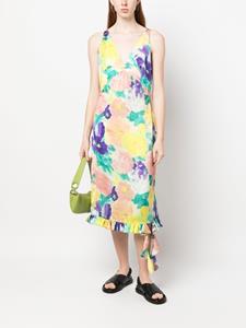 REMAIN Midi-jurk met bloemenprint - Geel