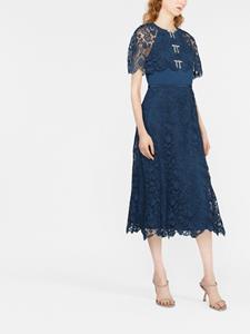 Self-Portrait Midi-jurk met kant - Blauw