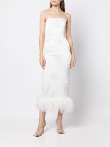 16Arlington Midi-jurk met veren afwerking - Wit