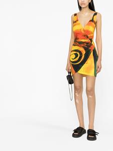 Louisa Ballou Mini-jurk met V-hals - Oranje