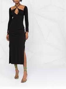 The Attico Midi-jurk met uitgesneden detail - Zwart