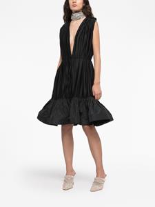AZ FACTORY x Lutz Huelle midi-jurk met watervalhals - Zwart