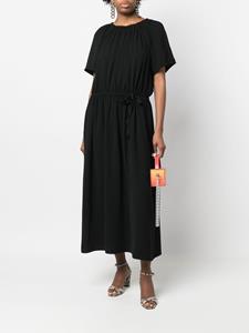 Yves Salomon Midi-jurk met geplooid detail - Zwart