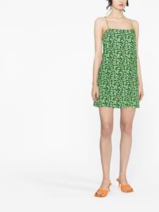 ROTATE Mini-jurk met bloemjacquard - Groen