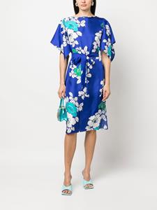 P.A.R.O.S.H. Midi-jurk met gestrikte taille - Blauw
