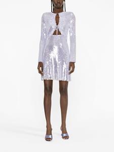 Self-Portrait sequin gathered dress - Paars