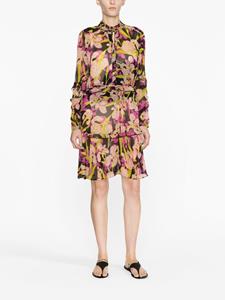 PINKO floral-print ruffled minidress - Zwart