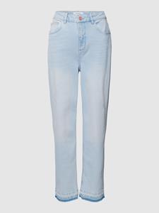 Comma Casual Identity Jeans met gerafelde pijpboorden