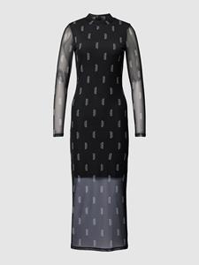 HUGO Midi-jurk met all-over print, model 'NASUSI'