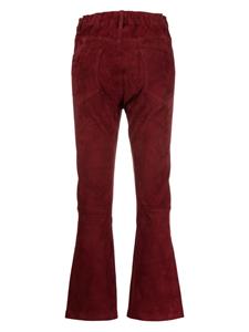 PAULA flared suede trousers - Rood
