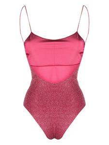 Oséree Lumière metallic-effect swimsuit - Roze