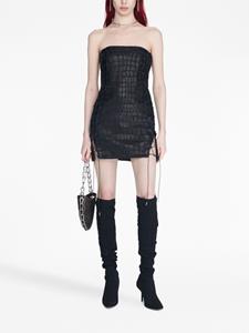 Dion Lee snakeskin-effect leather mini dress - Zwart