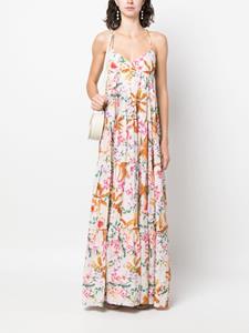 Black Coral Midi-jurk met bloemenprint - Beige