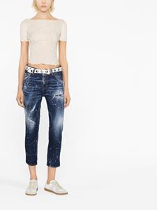 distressed cropped jeans - Blauw