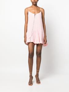 PNK asymmetric flared linen minidress - Roze