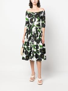Samantha Sung Audrey floral print pleated dress - Wit