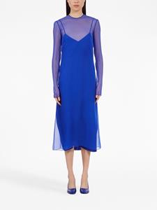 Ferragamo layered-design silk dress - Blauw