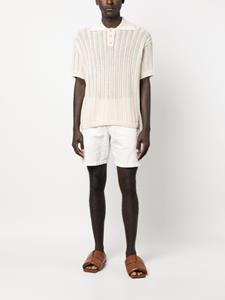 BODE open-knit linen polo shirt - Beige