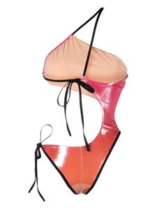 ANDREĀDAMO cut-out metallic swimsuit - Roze