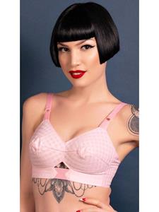 Rockabilly Clothing Pink Gingham Bullet-BH