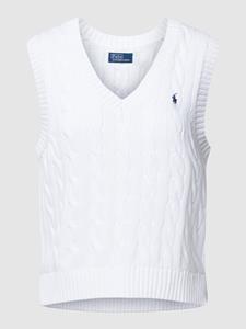 Polo Ralph Lauren V-Neck Cable-Knit Cotton Sleeveless Jumper - L