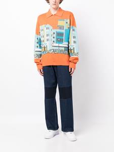 Billionaire Boys Club graphic-print polo-collar cardigan - Oranje