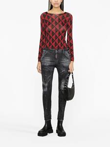 Dsquared2 low-rise distressed skinny jeans - Zwart