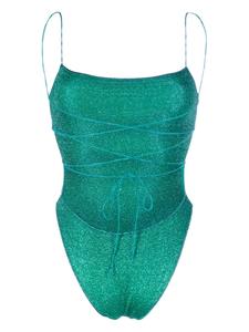 Oséree Lumière Lacé metallic-effect swimsuit - Blauw