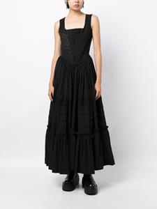 Natasha Zinko corset-style panelled midi dress - Zwart