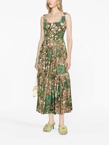 La DoubleJ Midi-jurk met bloemenprint - Groen