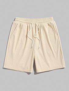 Zaful Men's Terry Cloth Solid Color Basic Minimalism Casual Drawstring Shorts