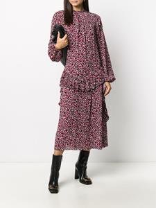 Nº21 Midi-jurk met luipaardprint - Rood