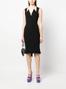 Moschino Midi-jurk met V-hals - Zwart