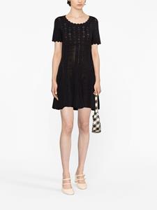 Viktor & Rolf Spinning Threads cotton-lyocell knitted minidress - Zwart