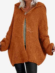 Rosegal Plus Size Drop Shoulder Hooded Long Cardigan