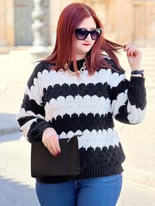 Rosegal Plus Size Colorblock Chunky Sweater