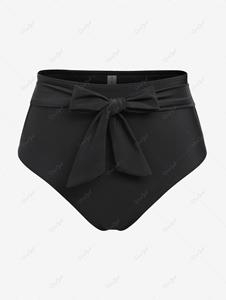 Rosegal Plus Size Solid Bikini Briefs with Bowknot