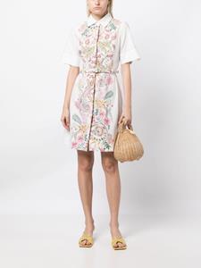 Evi Grintela Neda floral-print mini shirtdress - Wit