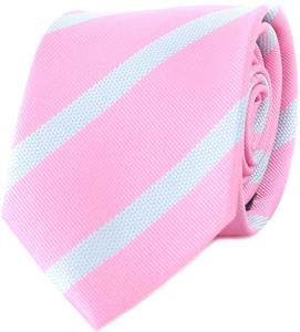 Suitable Krawatte Seide Rosa Weiß Streifen -