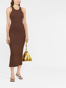 TOTEME Midi-jurk met diepe ronde hals - Bruin