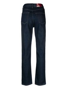 Tommy Hilfiger logo-patch high-rise straight-leg jeans - Blauw