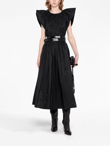 Alexander McQueen pleated open-back dress - Zwart