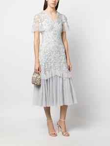Needle & Thread Primrose floral-embroidered tulle dress - Grijs