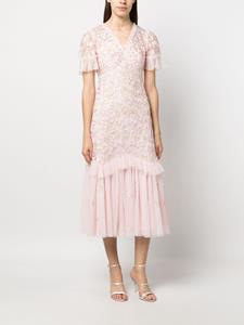 Needle & Thread Primrose floral-embroidered tulle dress - Roze