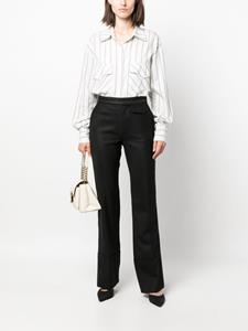 Victoria Beckham contrast-stitching flared trousers - Zwart