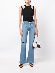 PAIGE Leenah ripped-detail bootcut jeans - Blauw