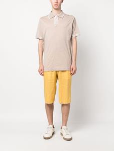 Kiton short-sleeve zip-fastening polo shirt - Beige