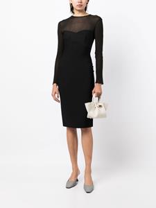 Herve L. Leroux Midi-jurk met doorzichtig vlak - Zwart